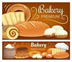 panadería tienda pan, horneado pasteles y postres Pastelería vector