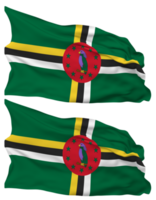 Dominica Flag Waves Isolated in Plain and Bump Texture, with Transparent Background, 3D Rendering png