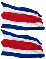 costa rica bandera olas aislado en llanura y bache textura, con transparente fondo, 3d representación png
