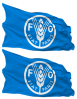 Food and Agriculture Organization, FAO Flag Waves Isolated in Plain and Bump Texture, with Transparent Background, 3D Rendering png