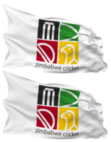 Zimbabwe Cricket, ZC Flag Waves Isolated in Plain and Bump Texture, with Transparent Background, 3D Rendering png