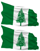 Territory of Norfolk Island Flag Waves Isolated in Plain and Bump Texture, with Transparent Background, 3D Rendering png