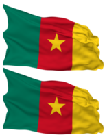 Cameroun drapeau vagues isolé dans plaine et bosse texture, avec transparent arrière-plan, 3d le rendu png