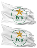 Pakistan Cricket Board, PCB Flag Waves Isolated in Plain and Bump Texture, with Transparent Background, 3D Rendering png