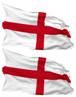 England flagga vågor isolerat i enkel och stöta textur, med transparent bakgrund, 3d tolkning png