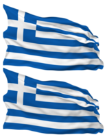 Griekenland vlag golven geïsoleerd in duidelijk en buil textuur, met transparant achtergrond, 3d renderen png