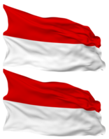 Indonesië vlag golven geïsoleerd in duidelijk en buil textuur, met transparant achtergrond, 3d renderen png