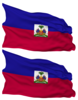 Haiti Flag Waves Isolated in Plain and Bump Texture, with Transparent Background, 3D Rendering png