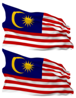 Malaysia Flag Waves Isolated in Plain and Bump Texture, with Transparent Background, 3D Rendering png