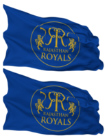 Rajasthan royals, rr drapeau vagues isolé dans plaine et bosse texture, avec transparent arrière-plan, 3d le rendu png