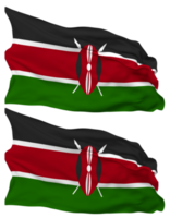Kenya Flag Waves Isolated in Plain and Bump Texture, with Transparent Background, 3D Rendering png
