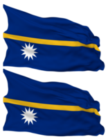 Nauru Flag Waves Isolated in Plain and Bump Texture, with Transparent Background, 3D Rendering png