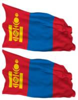 Mongolia Flag Waves Isolated in Plain and Bump Texture, with Transparent Background, 3D Rendering png