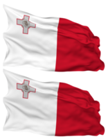 malta flagga vågor isolerat i enkel och stöta textur, med transparent bakgrund, 3d tolkning png