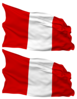 Perú bandera olas aislado en llanura y bache textura, con transparente fondo, 3d representación png