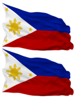 Philippinen Flagge Wellen isoliert im einfach und stoßen Textur, mit transparent Hintergrund, 3d Rendern png