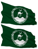 governo di balochistan bandiera onde isolato nel pianura e urto struttura, con trasparente sfondo, 3d interpretazione png