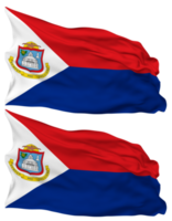 Sint Maarten Flag Waves Isolated in Plain and Bump Texture, with Transparent Background, 3D Rendering png