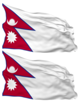 Nepal Flag Waves Isolated in Plain and Bump Texture, with Transparent Background, 3D Rendering png