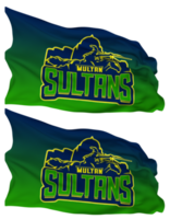 Multan Sultans, MS Flag Waves Isolated in Plain and Bump Texture, with Transparent Background, 3D Rendering png