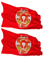 Islamabad United, IU Flag Waves Isolated in Plain and Bump Texture, with Transparent Background, 3D Rendering png