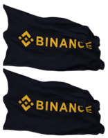 Binance Flag Waves Isolated in Plain and Bump Texture, with Transparent Background, 3D Rendering png