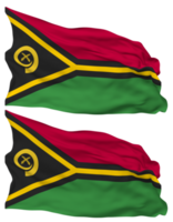 Vanuatu Flag Waves Isolated in Plain and Bump Texture, with Transparent Background, 3D Rendering png