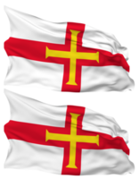 Guernsey Flag Waves Isolated in Plain and Bump Texture, with Transparent Background, 3D Rendering png