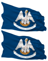 State of Louisiana Flag Waves Isolated in Plain and Bump Texture, with Transparent Background, 3D Rendering png