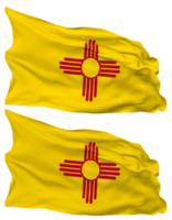 State of New Mexico Flag Waves Isolated in Plain and Bump Texture, with Transparent Background, 3D Rendering png