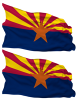 State of Arizona Flag Waves Isolated in Plain and Bump Texture, with Transparent Background, 3D Rendering png