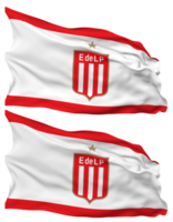 Estudiantes de La Plata Flag Waves Isolated in Plain and Bump Texture, with Transparent Background, 3D Rendering png