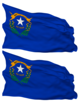 State of Nevada Flag Waves Isolated in Plain and Bump Texture, with Transparent Background, 3D Rendering png