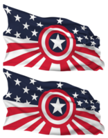 USA Kapitän Amerika Flagge Wellen isoliert im einfach und stoßen Textur, mit transparent Hintergrund, 3d Rendern png