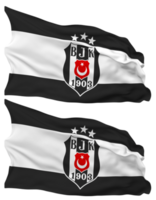 Besiktas Jimnastik Kulubu Flag Waves Isolated in Plain and Bump Texture, with Transparent Background, 3D Rendering png