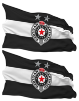 Fudbalski klub Partizan Flag Waves Isolated in Plain and Bump Texture, with Transparent Background, 3D Rendering png