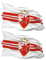 fudbalski club crvena zvezda vlag golven geïsoleerd in duidelijk en buil textuur, met transparant achtergrond, 3d renderen png