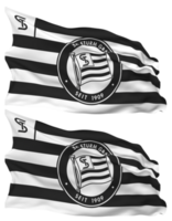 club deportivo estruendo Graz, sk estruendo Graz bandera olas aislado en llanura y bache textura, con transparente fondo, 3d representación png