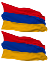 Armenia Flag Waves Isolated in Plain and Bump Texture, with Transparent Background, 3D Rendering png