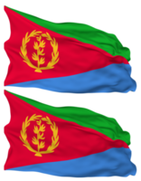 Eritrea Flag Waves Isolated in Plain and Bump Texture, with Transparent Background, 3D Rendering png