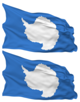 Antártida bandera olas aislado en llanura y bache textura, con transparente fondo, 3d representación png