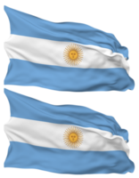 Argentina Flag Waves Isolated in Plain and Bump Texture, with Transparent Background, 3D Rendering png