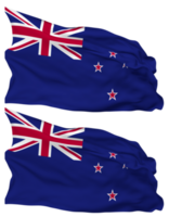 New Zealand Flag Waves Isolated in Plain and Bump Texture, with Transparent Background, 3D Rendering png