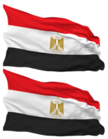 Egypte drapeau vagues isolé dans plaine et bosse texture, avec transparent arrière-plan, 3d le rendu png