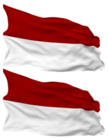 Mónaco bandera olas aislado en llanura y bache textura, con transparente fondo, 3d representación png