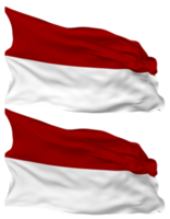 Monaco Flag Waves Isolated in Plain and Bump Texture, with Transparent Background, 3D Rendering png