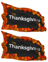 Thanksgiving Day Flag Waves Isolated in Plain and Bump Texture, with Transparent Background, 3D Rendering png