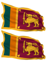Sri Lanka Flag Waves Isolated in Plain and Bump Texture, with Transparent Background, 3D Rendering png