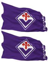 ACF Fiorentina, Fiorentina Flag Waves Isolated in Plain and Bump Texture, with Transparent Background, 3D Rendering png