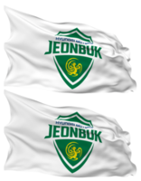 jeonbuk hyundai motoren Amerikaans voetbal club vlag golven geïsoleerd in duidelijk en buil textuur, met transparant achtergrond, 3d renderen png